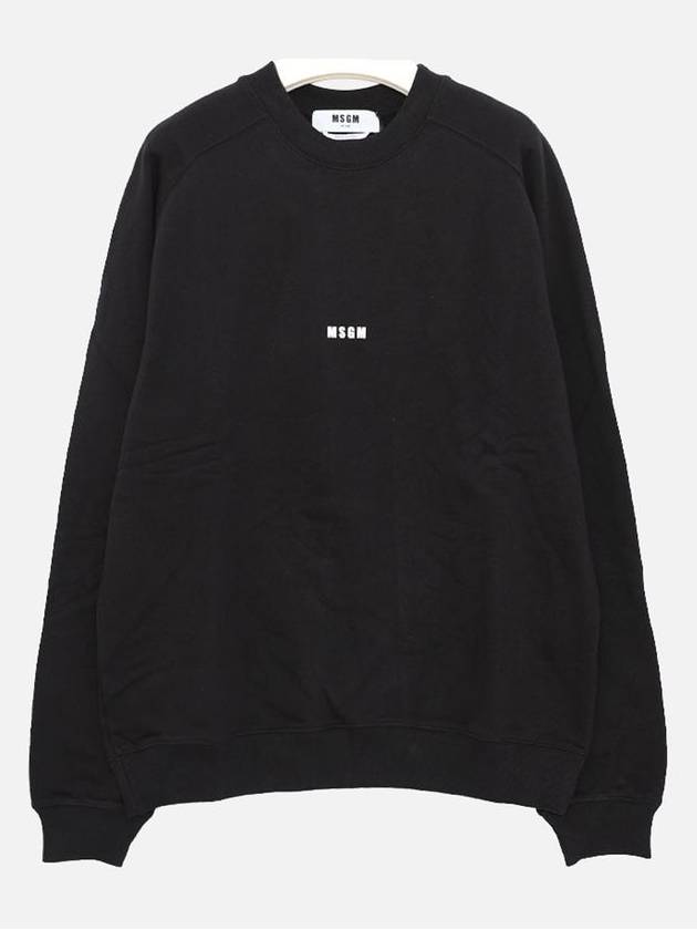 Micro Logo Print Cotton Sweatshirt Black - MSGM - BALAAN 3