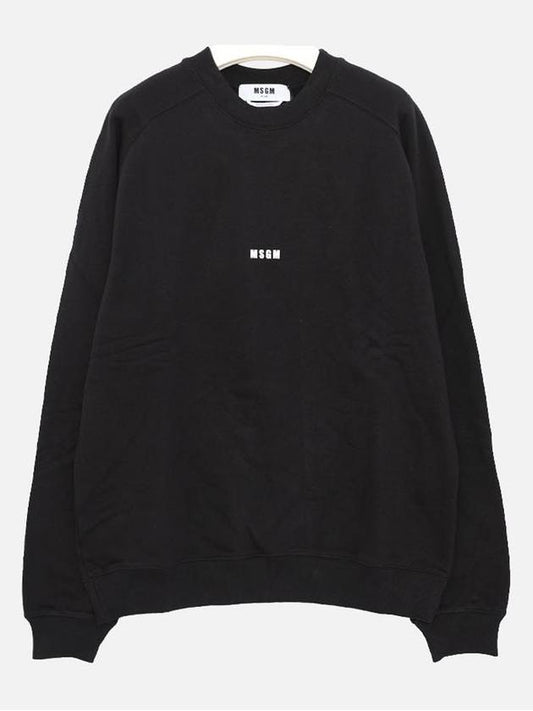 Micro Logo Print Cotton Sweatshirt Black - MSGM - BALAAN 2