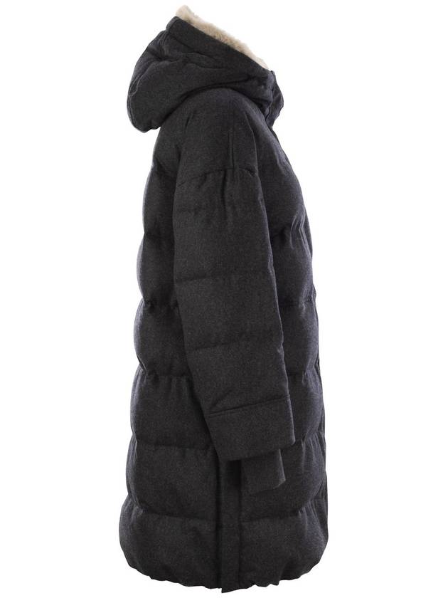 Pure new wool down jacket with sheepskin hood - BRUNELLO CUCINELLI - BALAAN 3