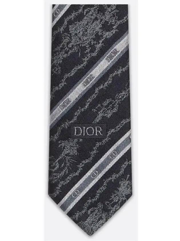 Striped Toile de Jouy Tie Navy - DIOR - BALAAN 3