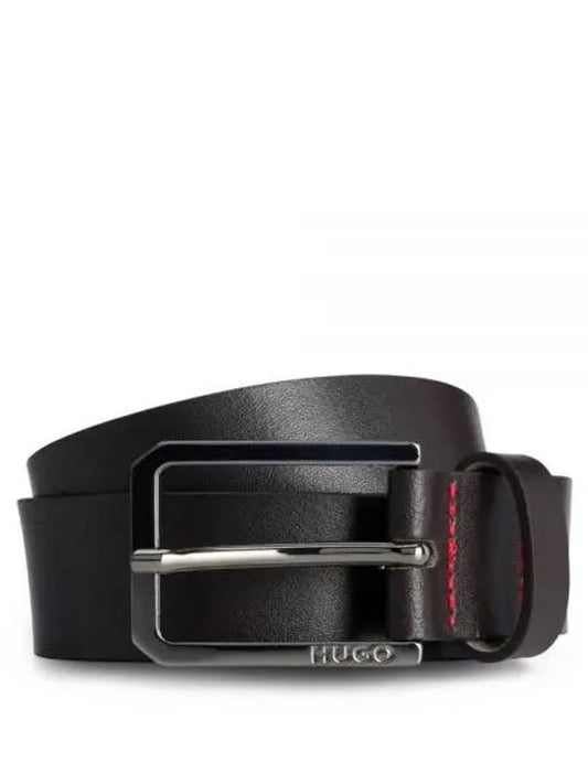 Metal Buckle Leather Belt Black - HUGO BOSS - BALAAN 2