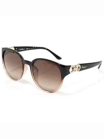 SF572SRK Brown Frame Gold Plated Gancini Women s Sunglasses - SALVATORE FERRAGAMO - BALAAN 1