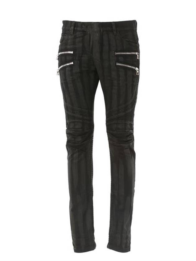 Men's Zebra Washing Zipper Detail Jeans Black - BALMAIN - BALAAN 7