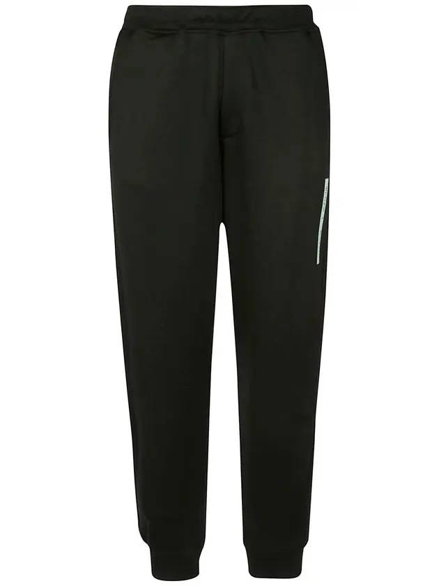 Organic Cotton Polyester Seaqual Yarn Fleece Track Pants Black - STONE ISLAND - BALAAN 1