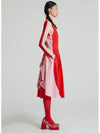 Women's Flower Layered Patchwork Long Dress Pink - RAWMANTICS - BALAAN 2