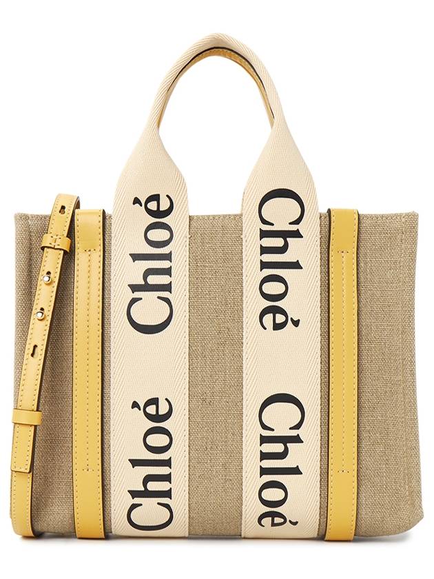 Woody Small Canvas Tote Bag Yellow Beige - CHLOE - BALAAN 2