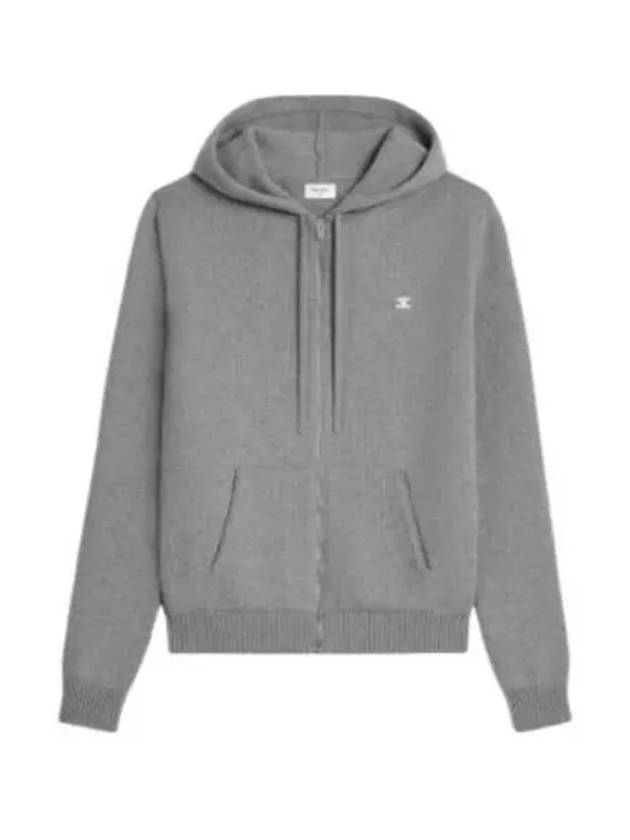 Triomphe Wool Zip-Up Hoodie Medium Grey - CELINE - BALAAN 2