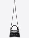 Hourglass Chain Crocodile Embossed Calfskin Shoulder Bag Black - BALENCIAGA - BALAAN 4