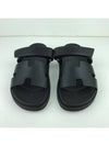 Chypre Leather Sandals Black - HERMES - BALAAN 3