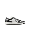 Downtown Perforated Leather Low Top Sneakers White Black - PRADA - BALAAN 2