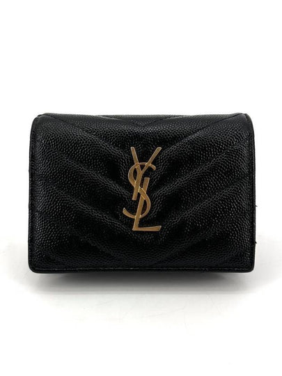 Monogram gold flap card wallet 530841 - SAINT LAURENT - BALAAN 2