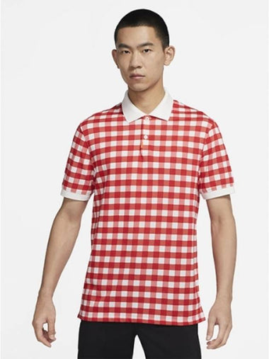 01DH0651657Golf Check Polo TshirtRed White - NIKE - BALAAN 1