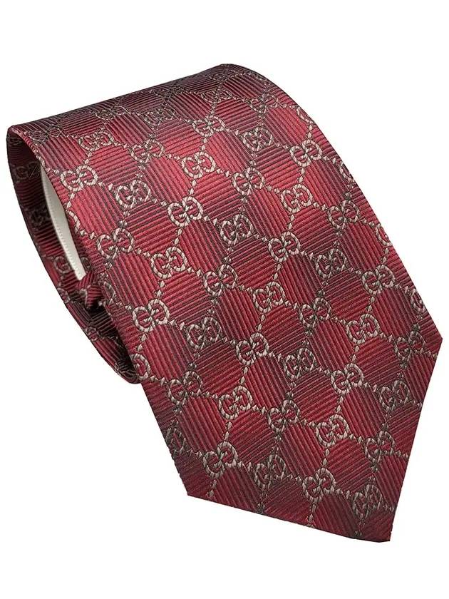 GG Pattern Slim Silk Tie Red - GUCCI - BALAAN 1