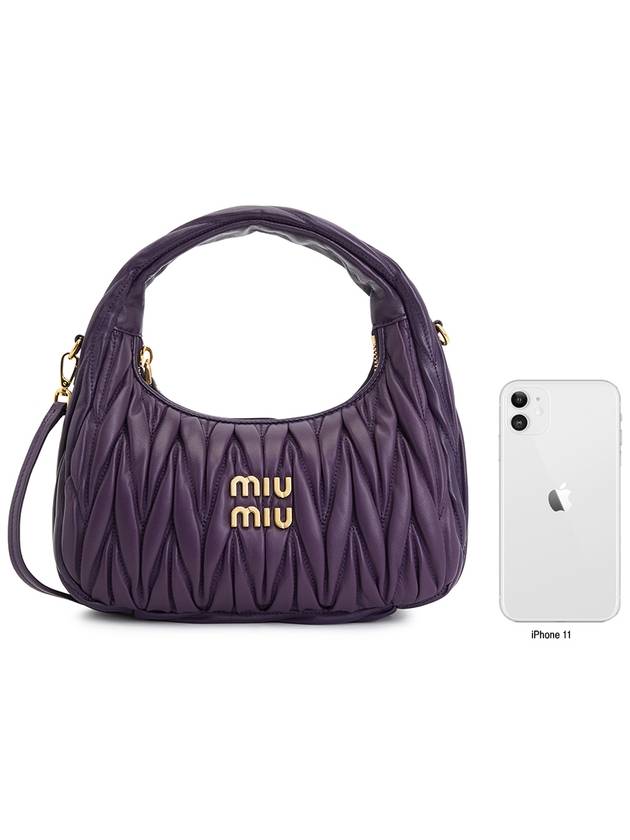 Wander Materasse Nappa Leather Mini Hobo Tote Bag Violet - MIU MIU - BALAAN 10