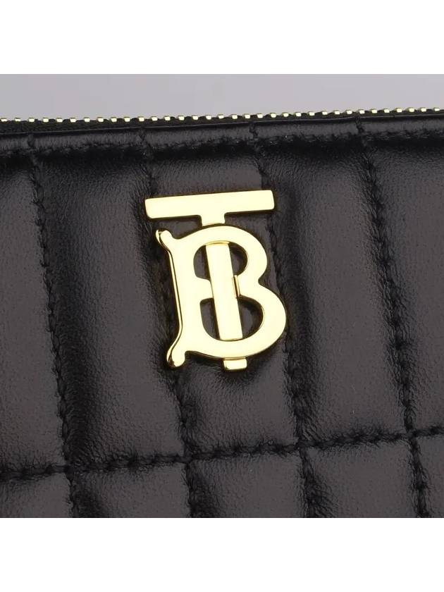 Lola Zipper Quilted Leather Half Wallet Black - BURBERRY - BALAAN 3