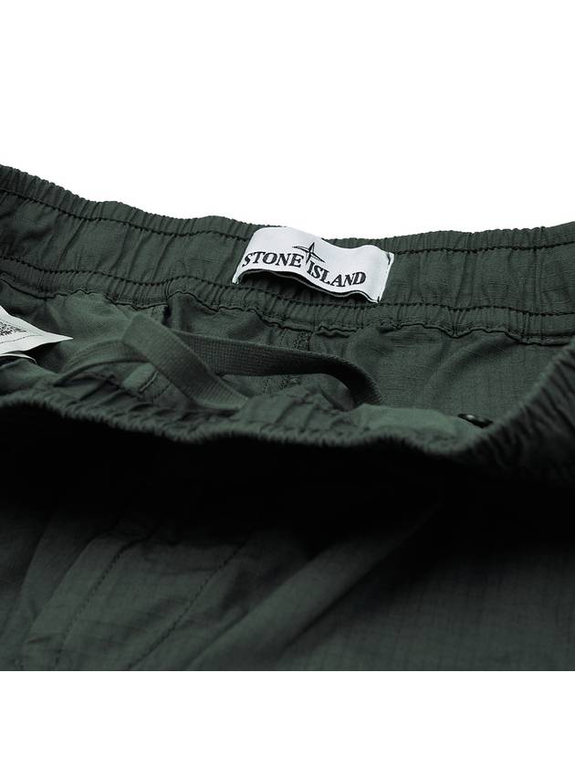 Loose Fit Cargo Straight Pants Dark Green - STONE ISLAND - BALAAN 5