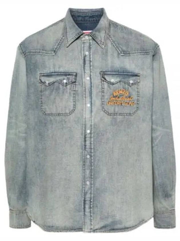 24 Draw Varsity Denim Western Shirt FE5 5DC41 36E 8DY - KENZO - BALAAN 1