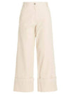 Cotton Wide Pants Iridescent White - MONCLER - BALAAN.