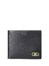 Gancini Half Wallet Black - SALVATORE FERRAGAMO - BALAAN 2