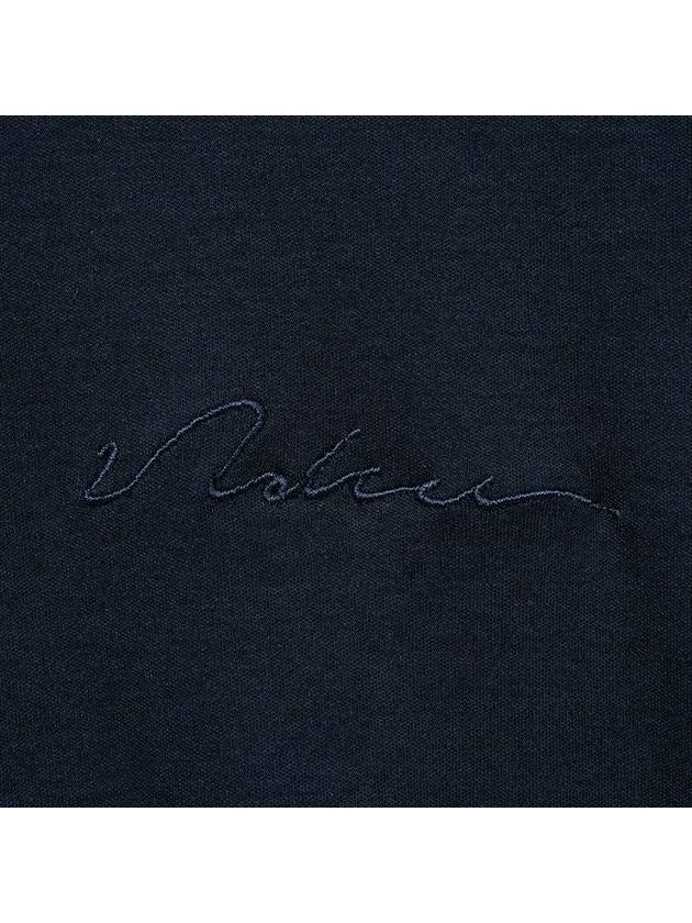 Silk Blended Luxe Short Sleeve T-Shirt Navy - NOIRER - BALAAN 7