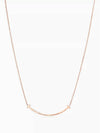 Tiffany T Smile Pendant Rose Gold Diamond Small Women's Necklace - TIFFANY & CO. - BALAAN 4