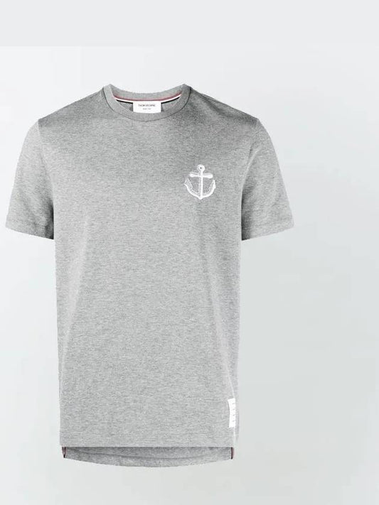 Midweight Jersey Anchor Short Sleeve T-Shirt Light Grey - THOM BROWNE - BALAAN 2