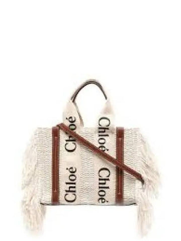 Chloe Woody Tote Bag Beige C22SS383G43 1235787 - CHLOE - BALAAN 1