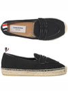 Grosgrain Varsity Penny Loafers Espadrilles Black - THOM BROWNE - BALAAN.