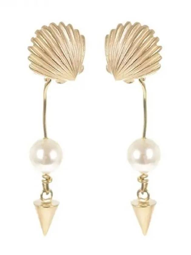 Dior shell pearl embellished earrings - DIOR - BALAAN 1