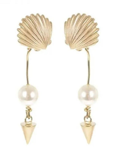 Dior shell pearl embellished earrings - DIOR - BALAAN 1