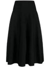 Cindy Glossy Viscose Midi Skirt Black 7184Y607BLK - THE ROW - BALAAN 1