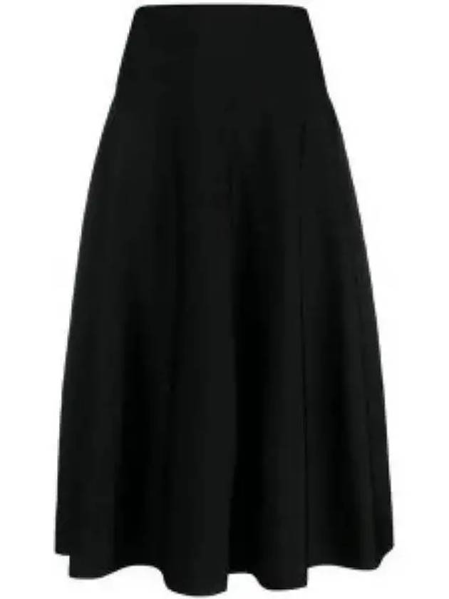 Cindy Glossy Viscose Midi A-Line Skirt Black - THE ROW - BALAAN 2