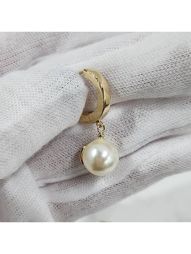 V Logo Pearl Drop Earrings Gold - VALENTINO - BALAAN 10