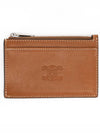 Zipper Calfskin Triomphe Embossed Card Wallet Tan - CELINE - BALAAN 2