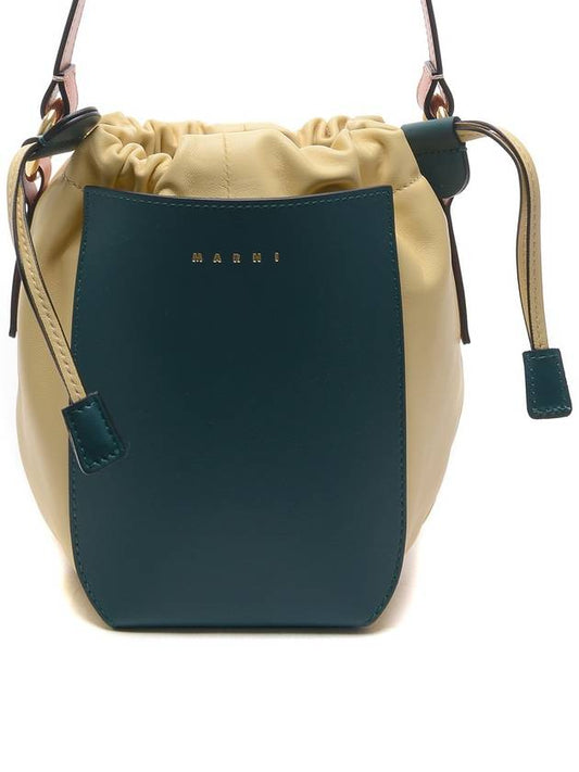 Women's Gusset Bucket Bag Yellow Green - MARNI - BALAAN.