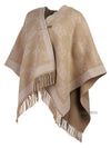 Max Mara all over logo pattern fringed cape - MAX MARA - BALAAN 3