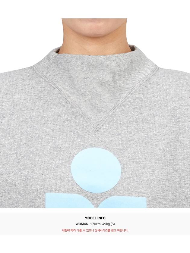 Moby Logo Print Sweatshirt Grey Ice Blue - ISABEL MARANT ETOILE - BALAAN 6