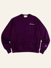 Reverse Weave Embroidered Script Crew Neck Sweatshirt Purple - CHAMPION - BALAAN 7