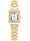 Square Plated Roman Numerals Metal Analog Watch Gold - CASIO - BALAAN 1