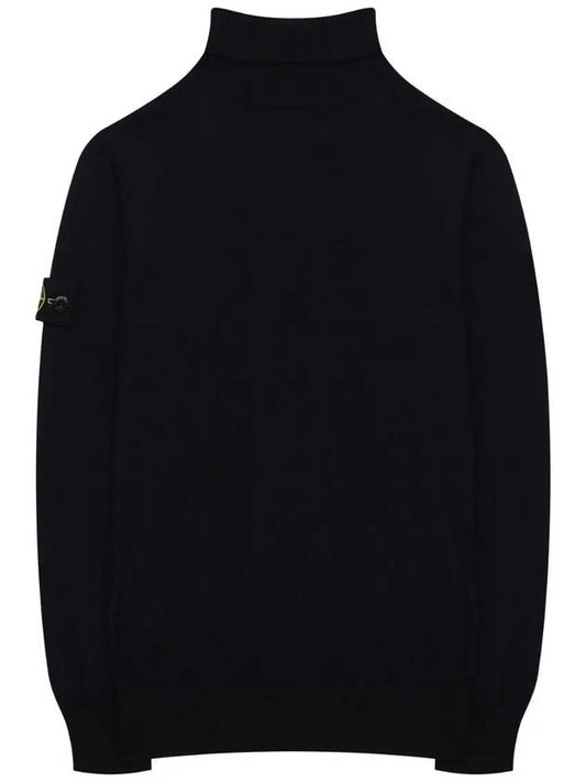 Patch turtleneck black kids knit 7316503A4 V0029 - STONE ISLAND - BALAAN 2