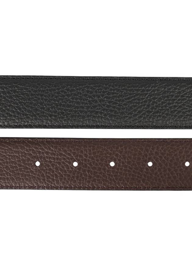 Reversible Gancini Leather Belt Dark Brown Black - SALVATORE FERRAGAMO - BALAAN 5