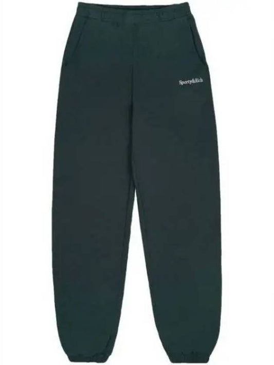 Serif logo embroidered jogger pants forest green SWAW2328FO 1198622 - SPORTY & RICH - BALAAN 1