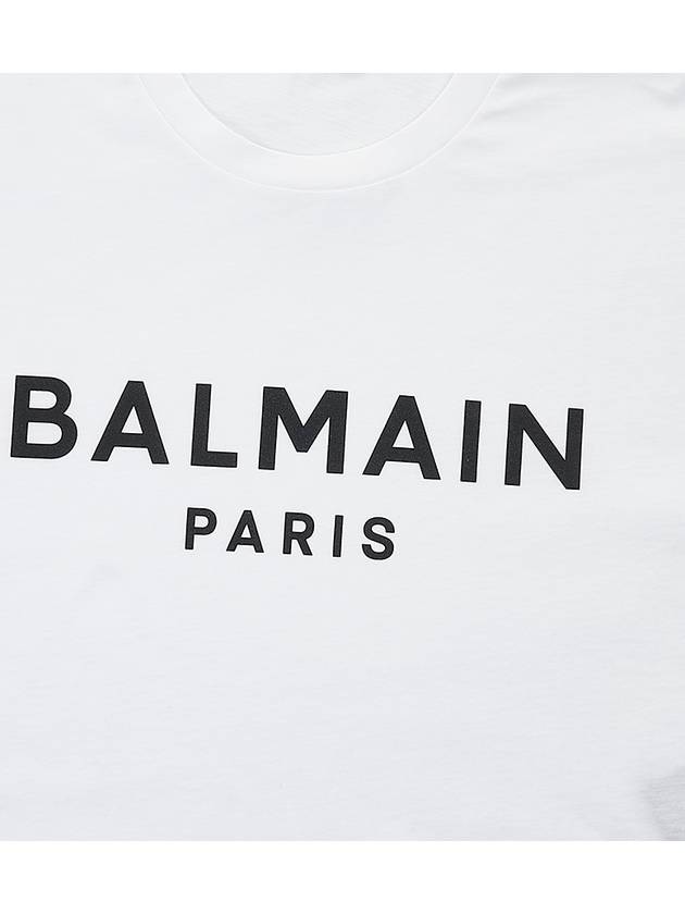 Logo Print Cotton Cropped Short Sleeve T-shirt White - BALMAIN - BALAAN 7