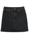 Women's Standard Denim A-Line Skirt Black - A.P.C. - BALAAN 4