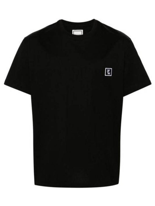 Cotton Back Logo Short Sleeve T-Shirt Black - WOOYOUNGMI - BALAAN 1