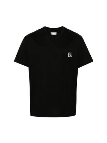 Cotton Back Logo Short Sleeve T-Shirt Black - WOOYOUNGMI - BALAAN 1