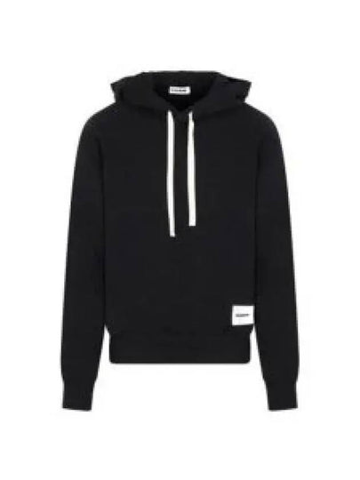 Plus Logo Patch Popover Hoodie Black - JIL SANDER - BALAAN 2