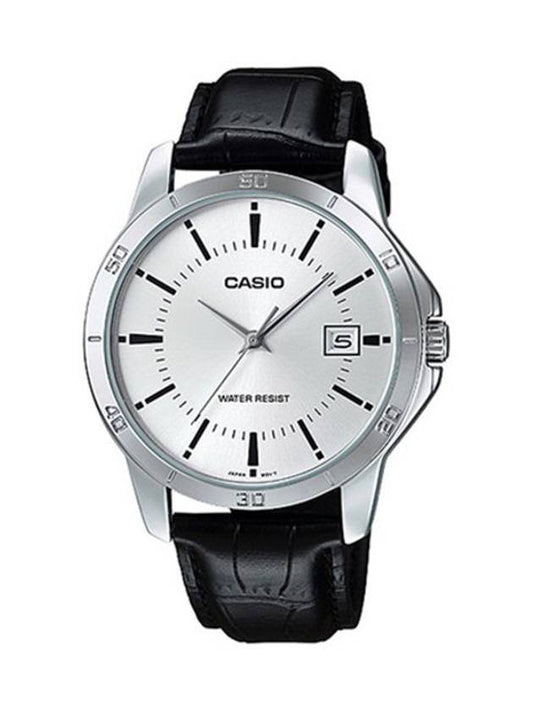 Leather Wrist Watch Silver - CASIO - BALAAN 1