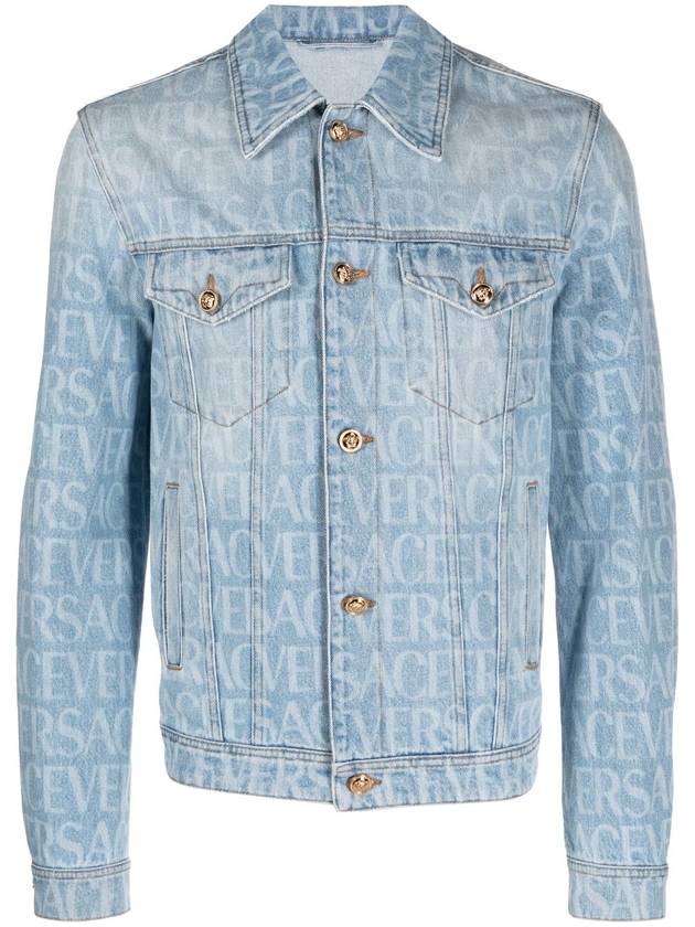 All logo over button denim jacket blue - VERSACE - BALAAN 2