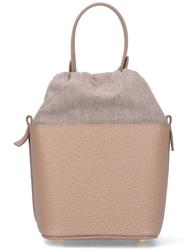 5AC Number Logo Texture Leather Bucket Bag Beige - MAISON MARGIELA - BALAAN 4